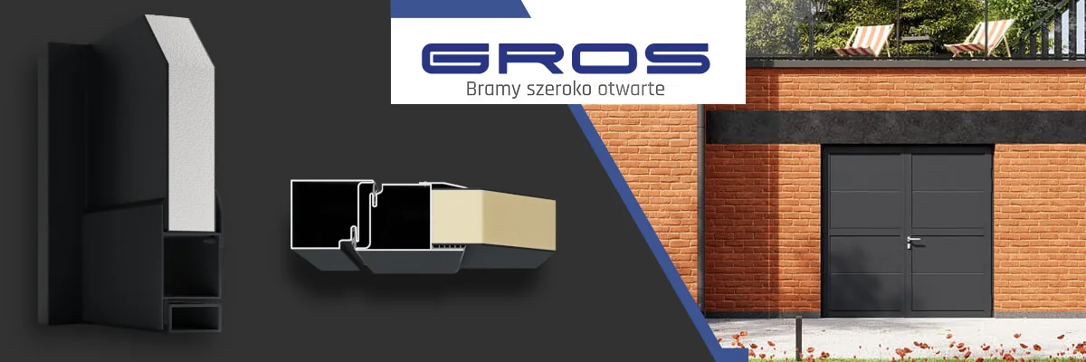 Brama garażowa dwuskrzydłowa PRESTO - konstrukcja i przekrój
